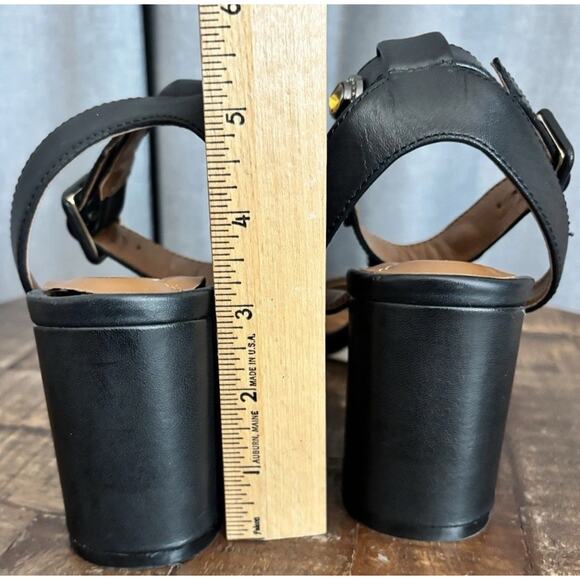 Kurt Geiger London Octavia Black Leather colorful Jeweled Block heel Size 8 - Picture 14 of 16